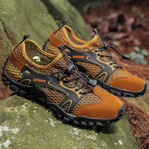 Big Size Mens Water Shoes Outdoor Climbing Shoes-Brown