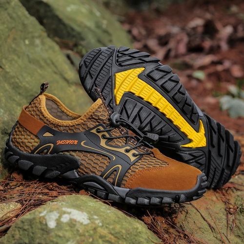 Big Size Mens Water Shoes Outdoor Climbing Shoes-Brown