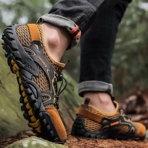 Big Size Mens Water Shoes Outdoor Climbing Shoes-Brown