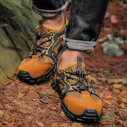 Big Size Mens Water Shoes Outdoor Climbing Shoes-Brown