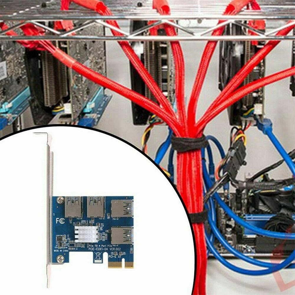 3 Pcs PCI-E to USB Adapter 4-Port PCI-E X1 to USB 3.0 Riser Card Extender Board Mining Accessory