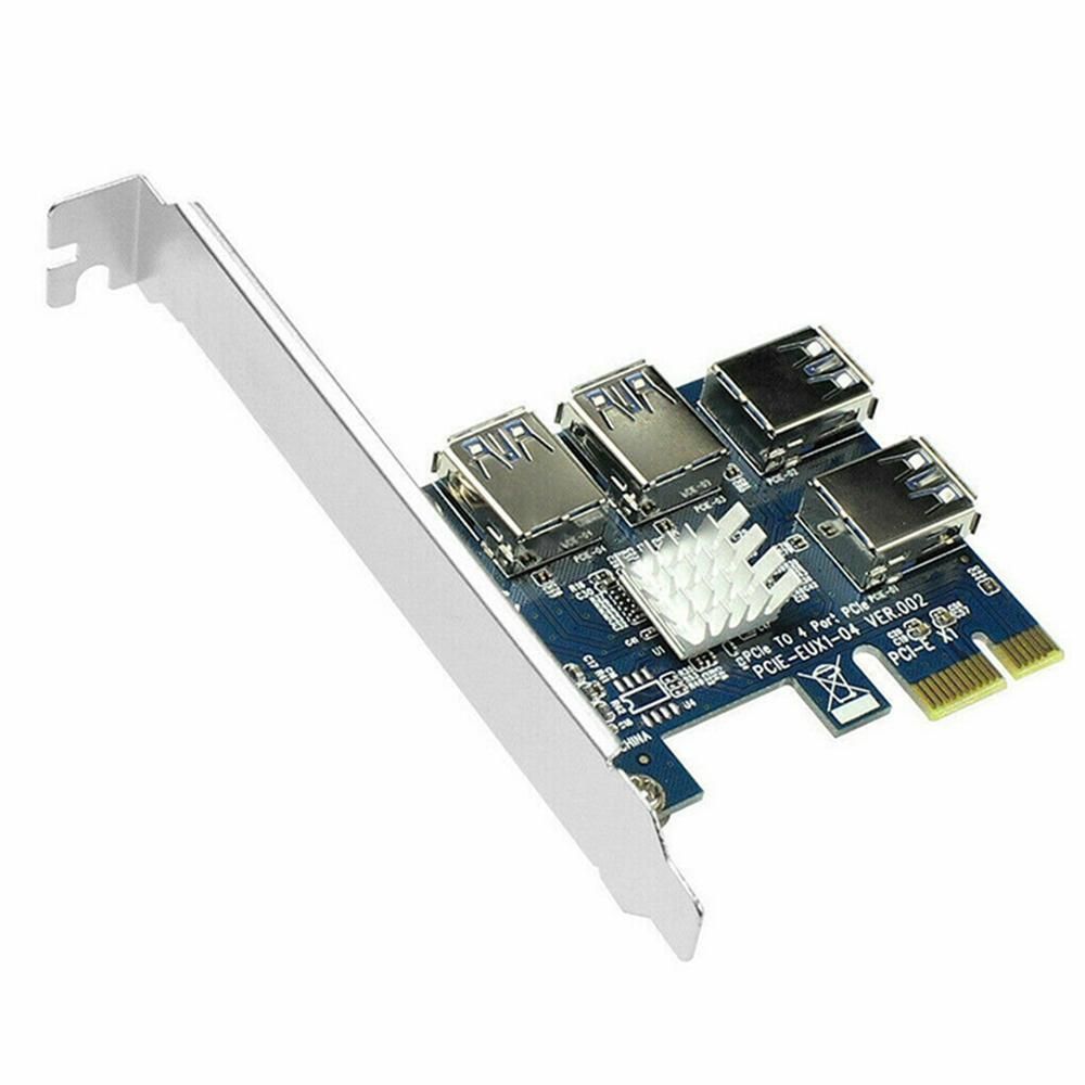 3 Pcs PCI-E to USB Adapter 4-Port PCI-E X1 to USB 3.0 Riser Card Extender Board Mining Accessory