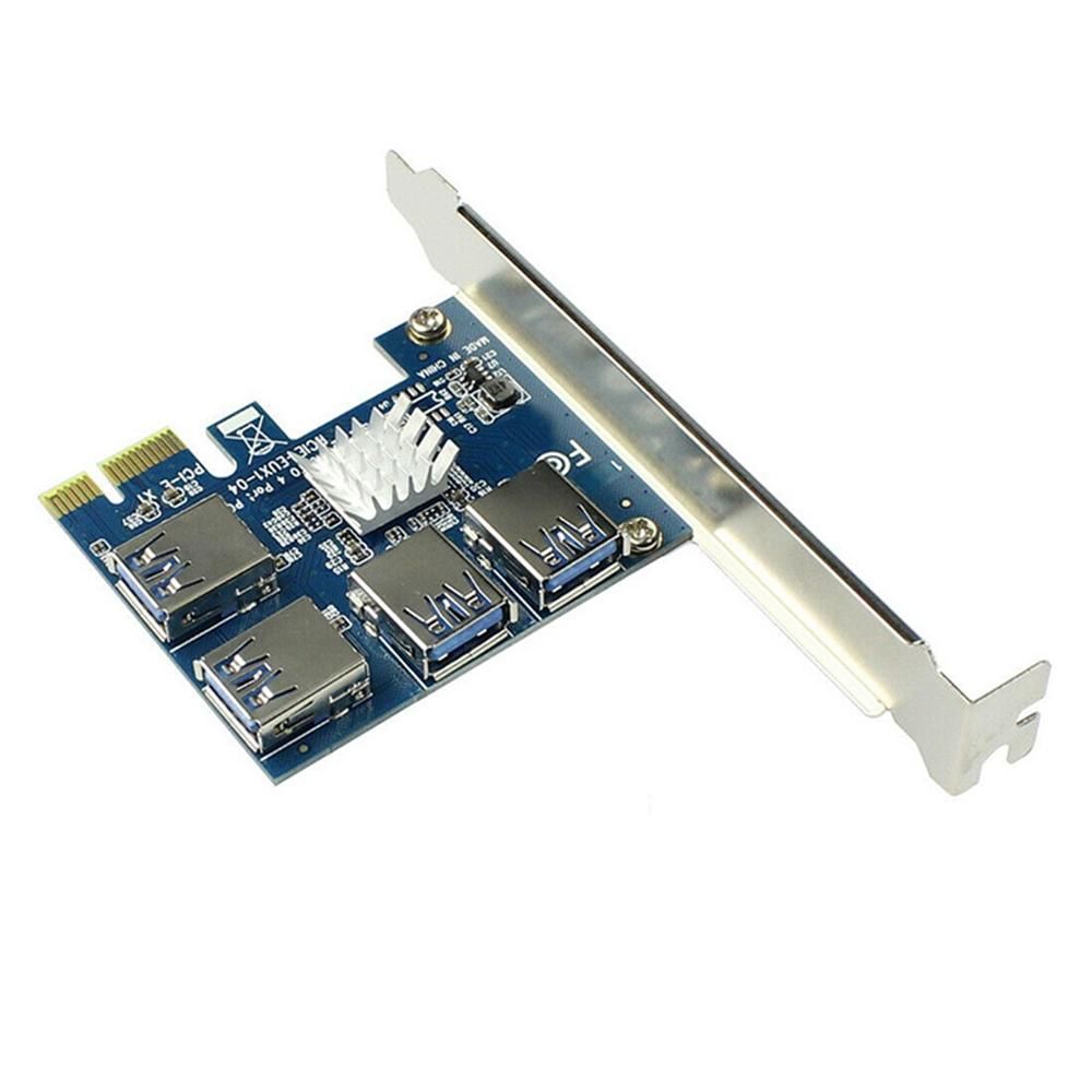 3 Pcs PCI-E to USB Adapter 4-Port PCI-E X1 to USB 3.0 Riser Card Extender Board Mining Accessory