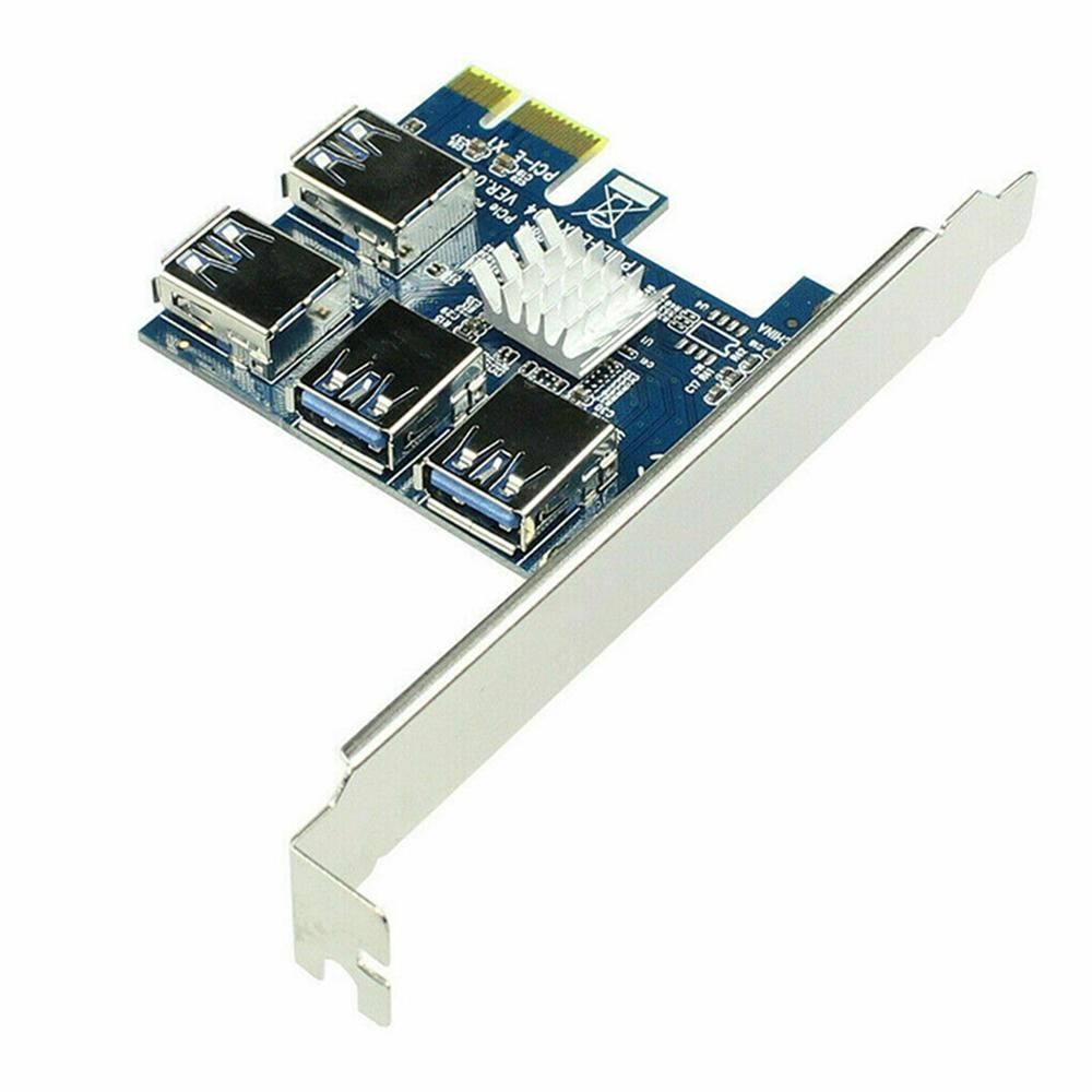 3 Pcs PCI-E to USB Adapter 4-Port PCI-E X1 to USB 3.0 Riser Card Extender Board Mining Accessory