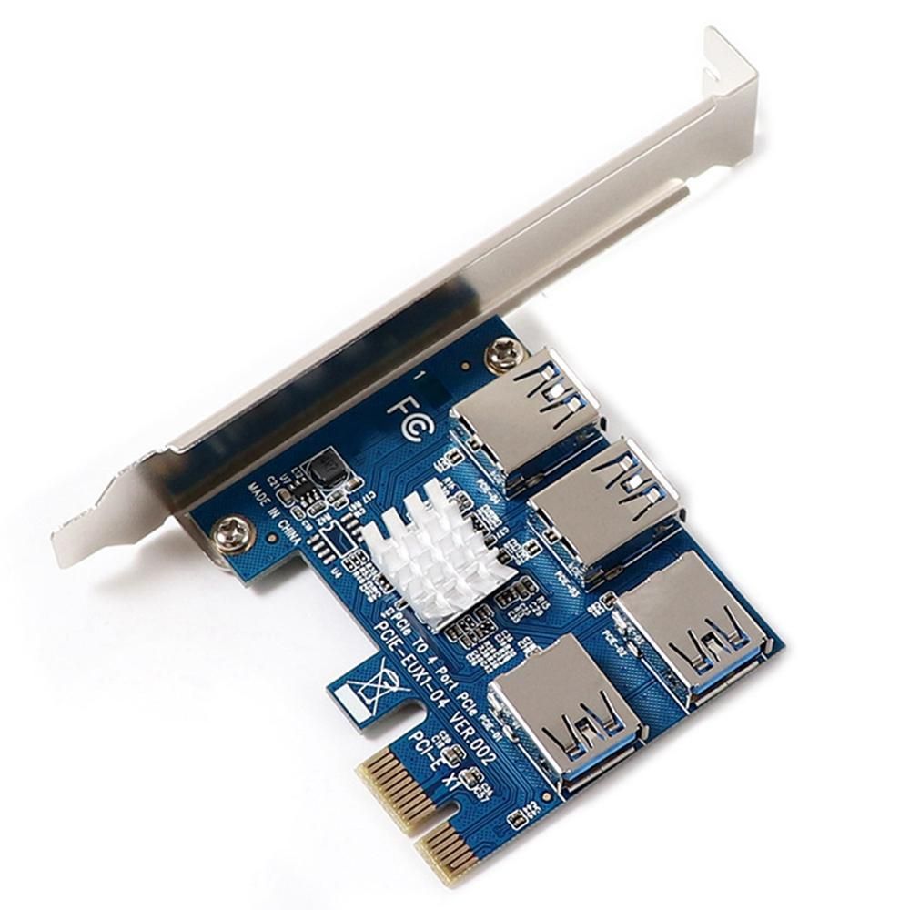 3 Pcs PCI-E to USB Adapter 4-Port PCI-E X1 to USB 3.0 Riser Card Extender Board Mining Accessory