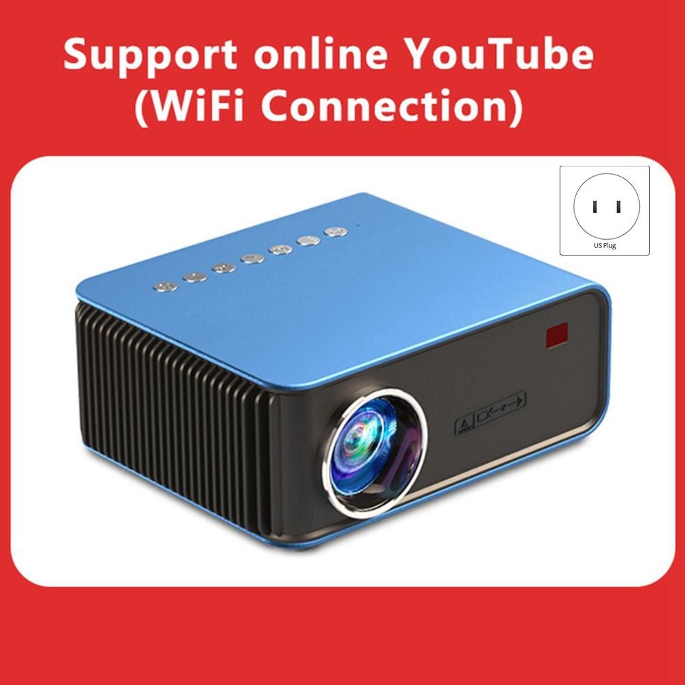 T4 Mini Projector for Home Supports 1080P TV Full HD Portable Theater Media Player for YouTube TV Stick PS4-US Plug