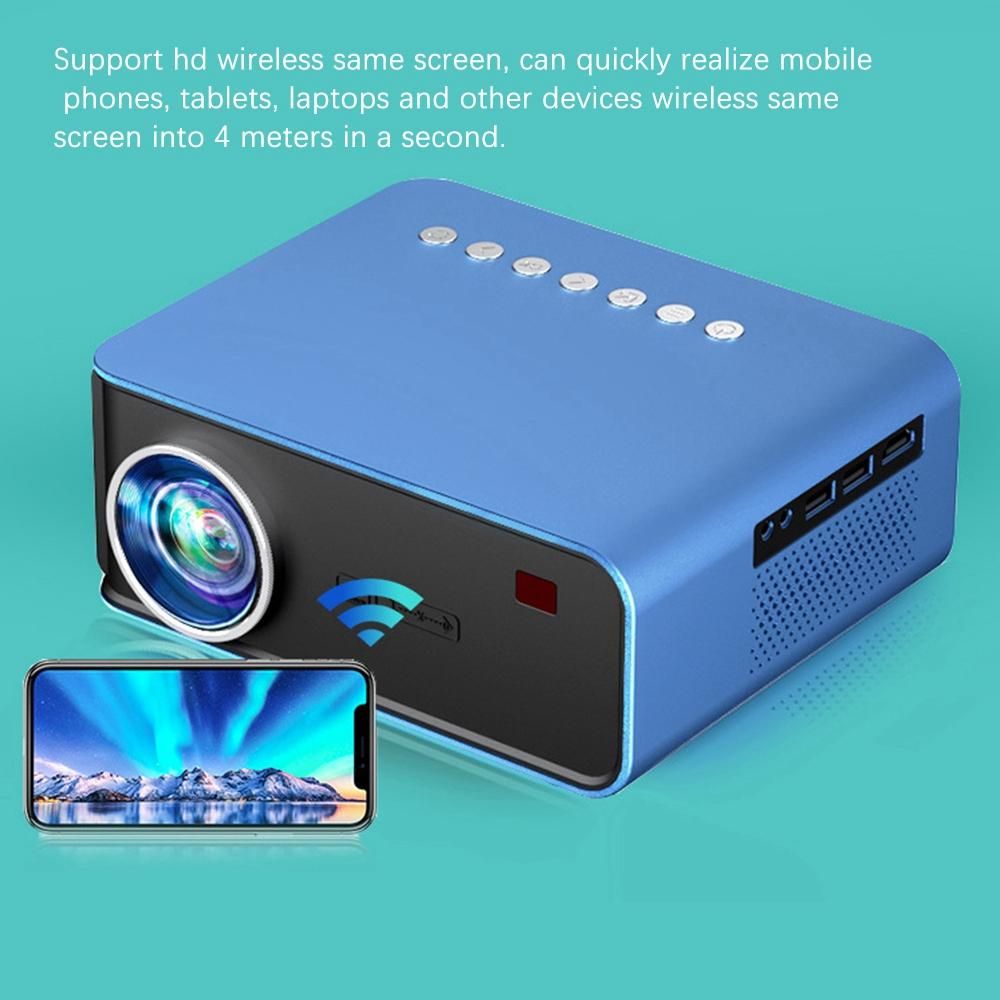 T4 Mini Projector for Home Supports 1080P TV Full HD Portable Theater Media Player for YouTube TV Stick PS4-US Plug