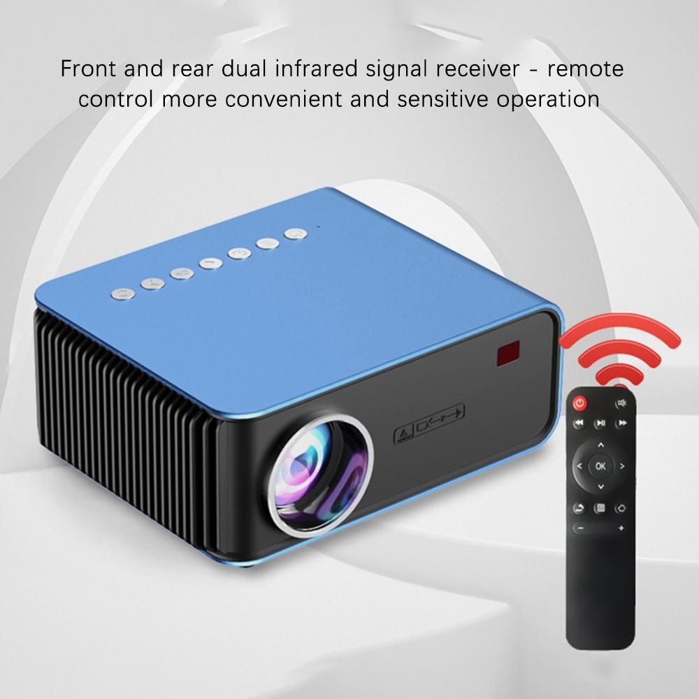 T4 Mini Projector for Home Supports 1080P TV Full HD Portable Theater Media Player for YouTube TV Stick PS4-US Plug