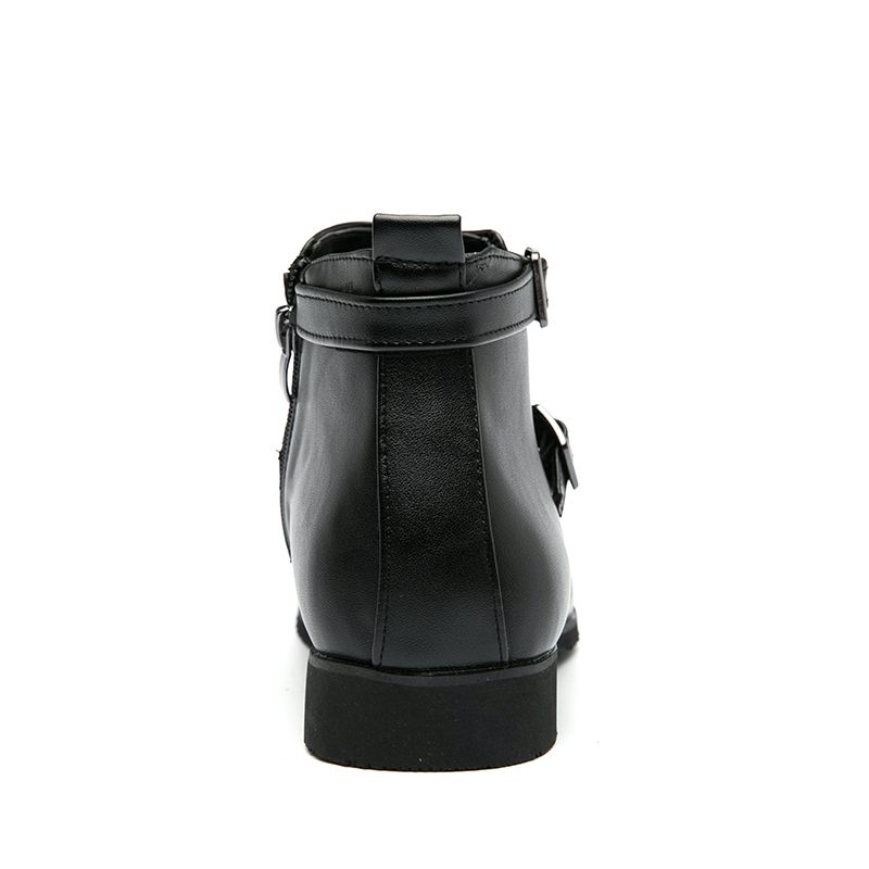 Men Leather Boots Martin Ankle Chelsea Boots Fashion Black