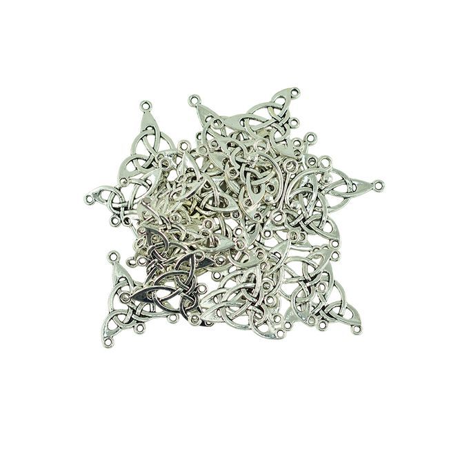 30Pcs Tibetan Silver Triangle Celtic Knot Charm Pendant Connectors DIY