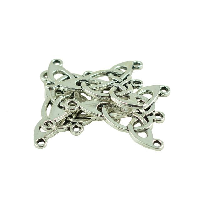 30Pcs Tibetan Silver Triangle Celtic Knot Charm Pendant Connectors DIY