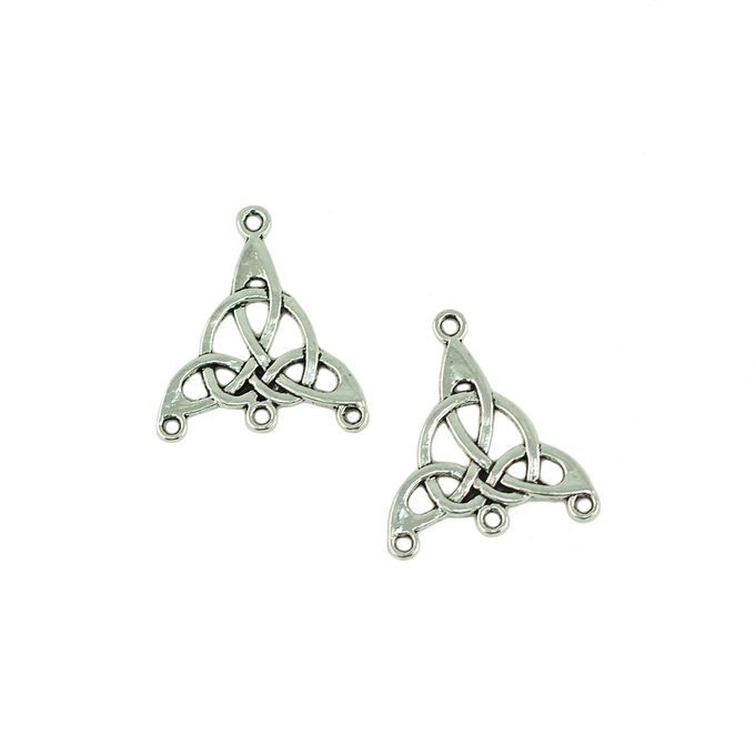 30Pcs Tibetan Silver Triangle Celtic Knot Charm Pendant Connectors DIY