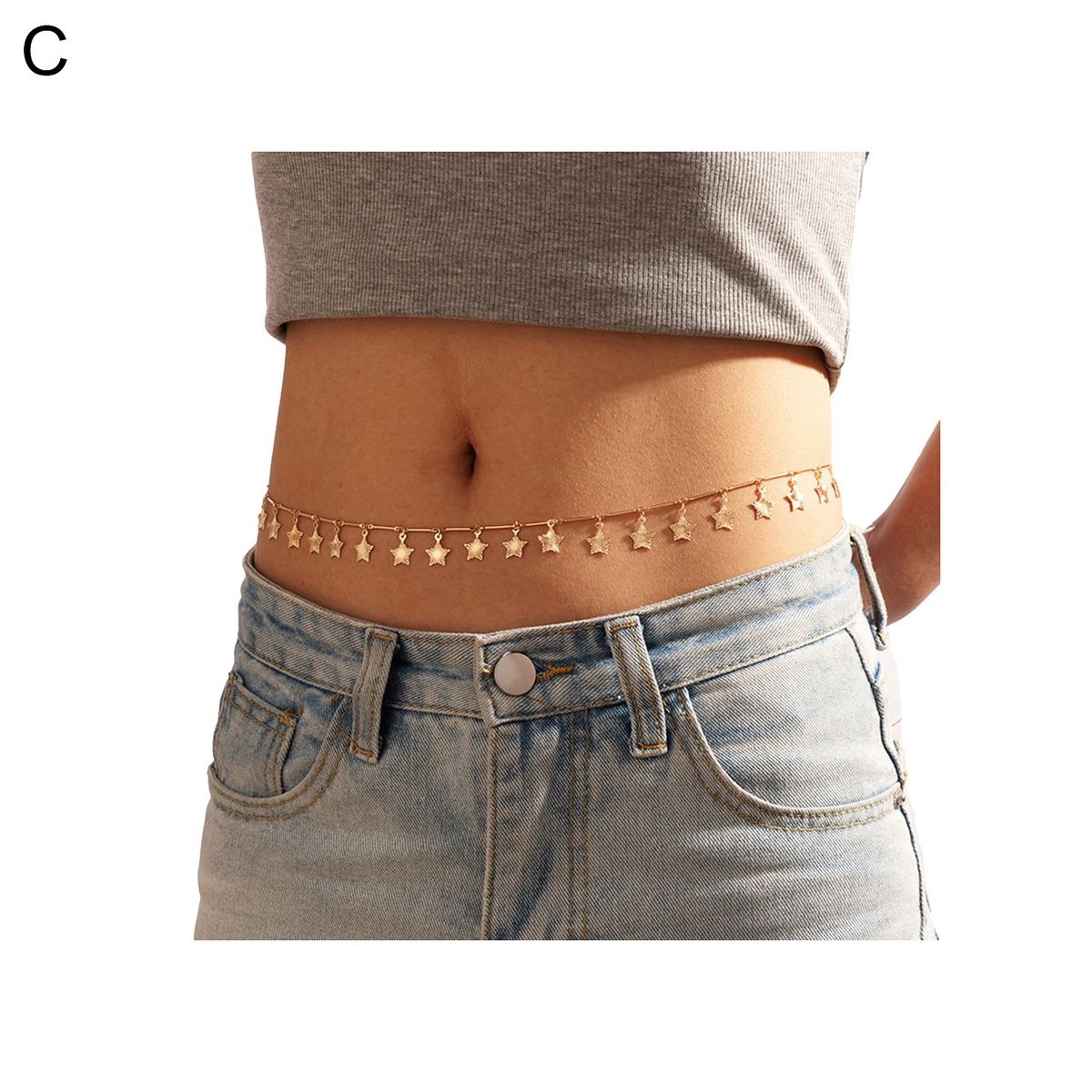 Waist Jewelry Double-layer Portable Waist Strap Chain C