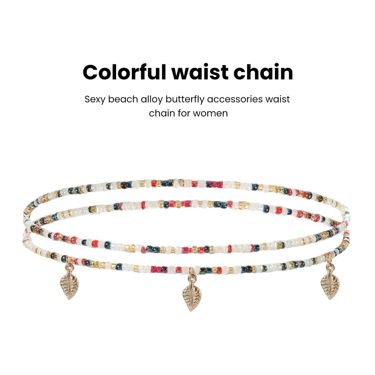 Waist Chain Heart Shell Star Pendant Stretch Waist Chain F