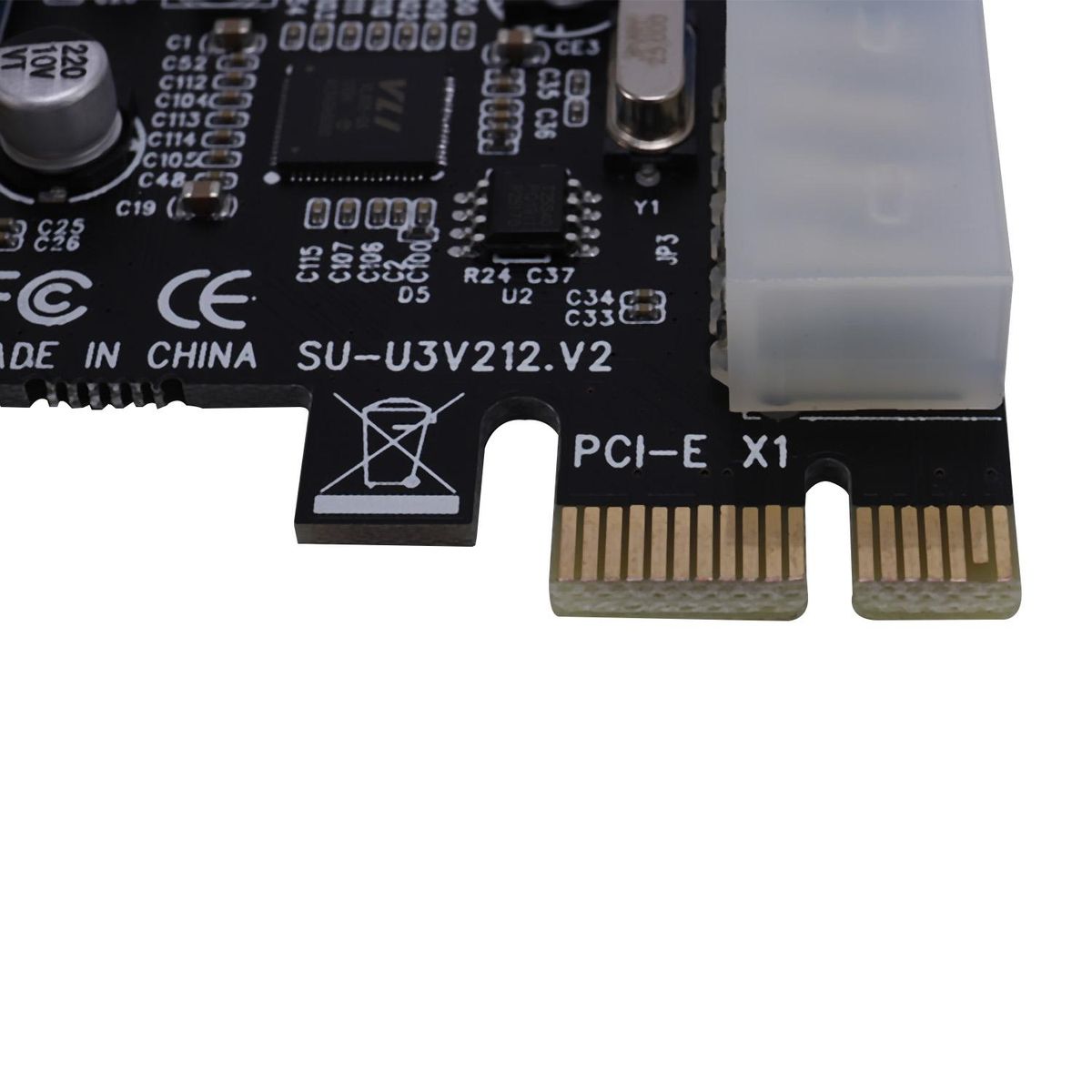 Usb 3.0 Pci-E Expansion Card Adapter External 2 Port Usb3.0 Hub Internal 19Pin Header Pci-E Card 4Pin Ide Power Connector