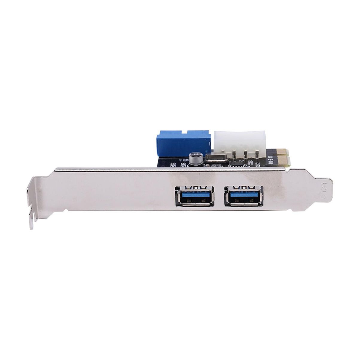 Usb 3.0 Pci-E Expansion Card Adapter External 2 Port Usb3.0 Hub Internal 19Pin Header Pci-E Card 4Pin Ide Power Connector