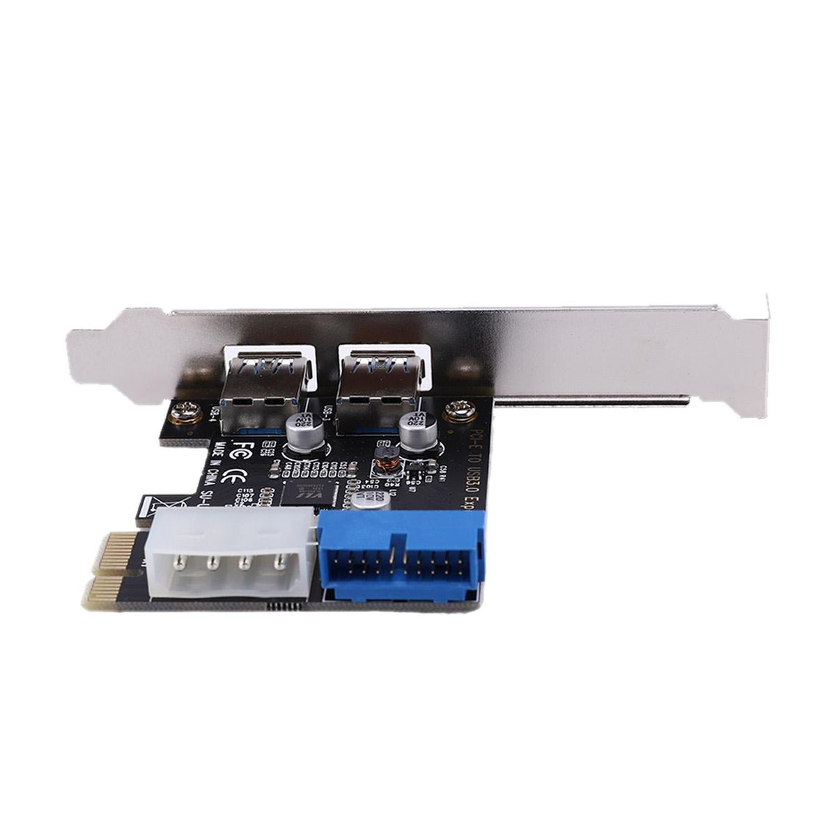 Usb 3.0 Pci-E Expansion Card Adapter External 2 Port Usb3.0 Hub Internal 19Pin Header Pci-E Card 4Pin Ide Power Connector