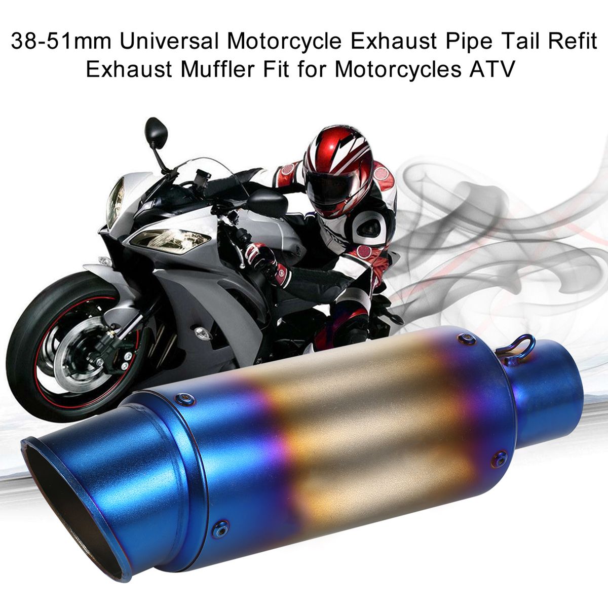 38-51Mm Universal Motorcycle Exhaust Pipe Tail Refit