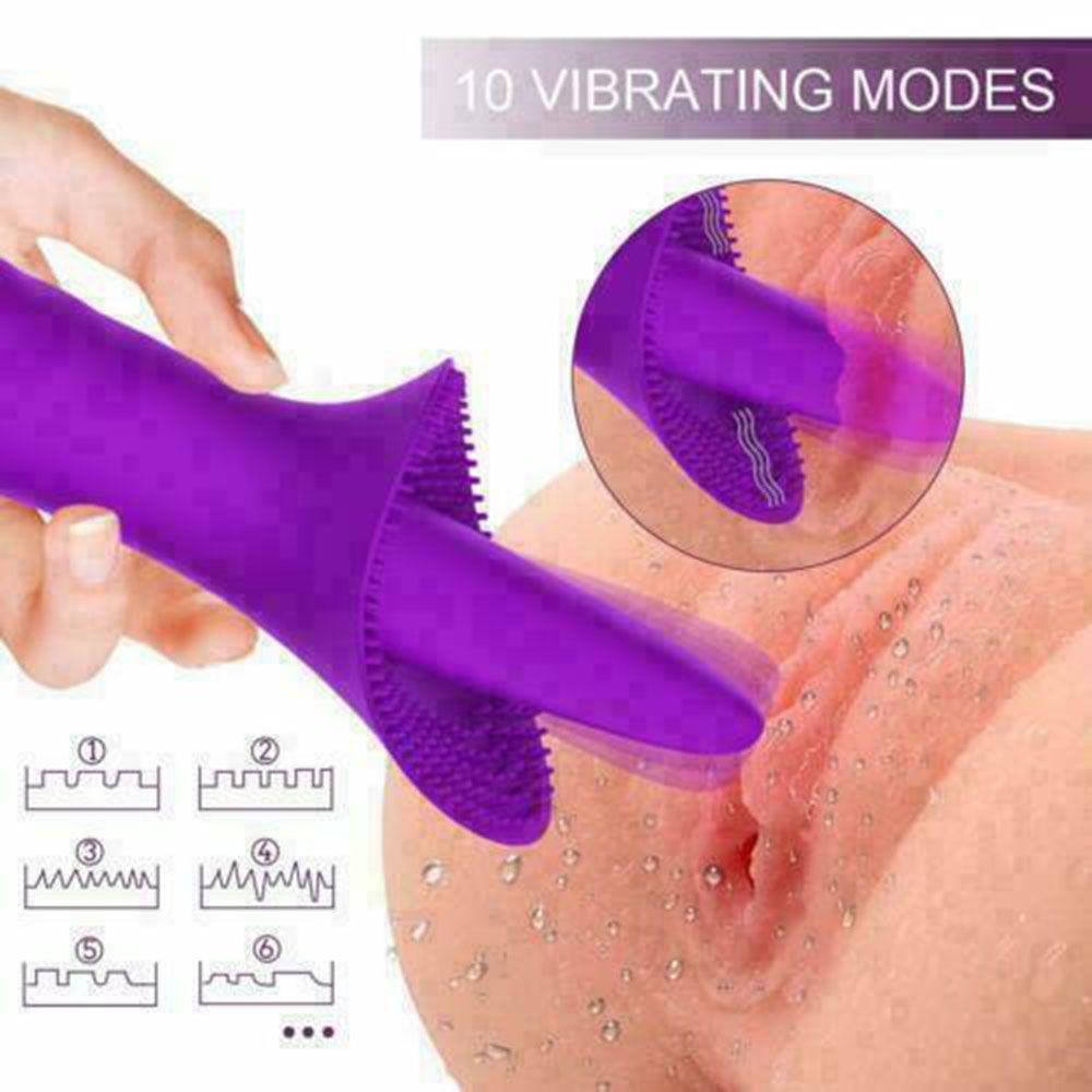 Tongue Vibrator Clitoris Nipple Sucker Dildo Sex Toy