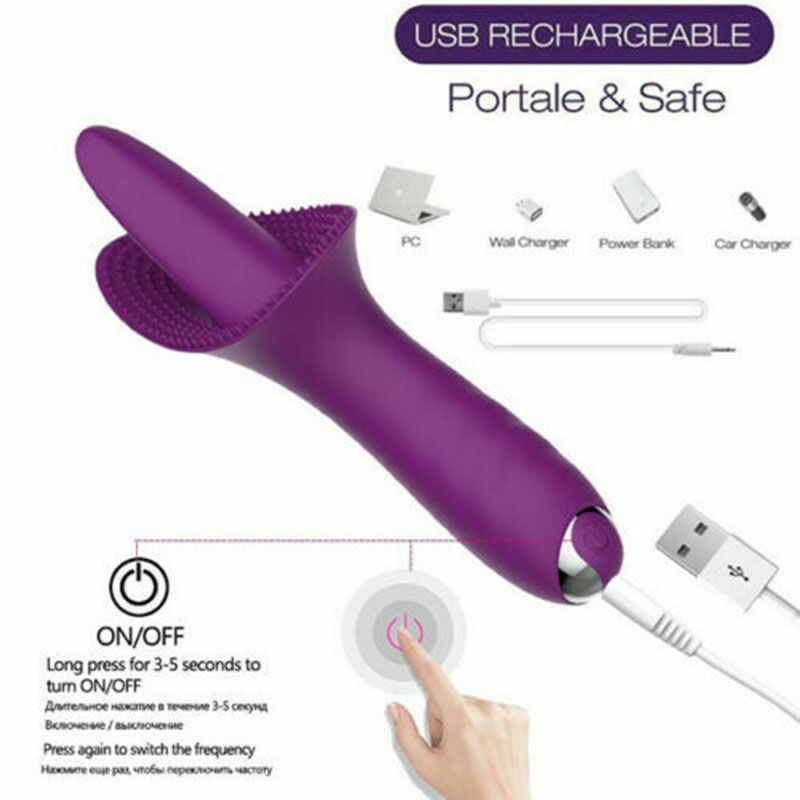 Tongue Vibrator Clitoris Nipple Sucker Dildo Sex Toy