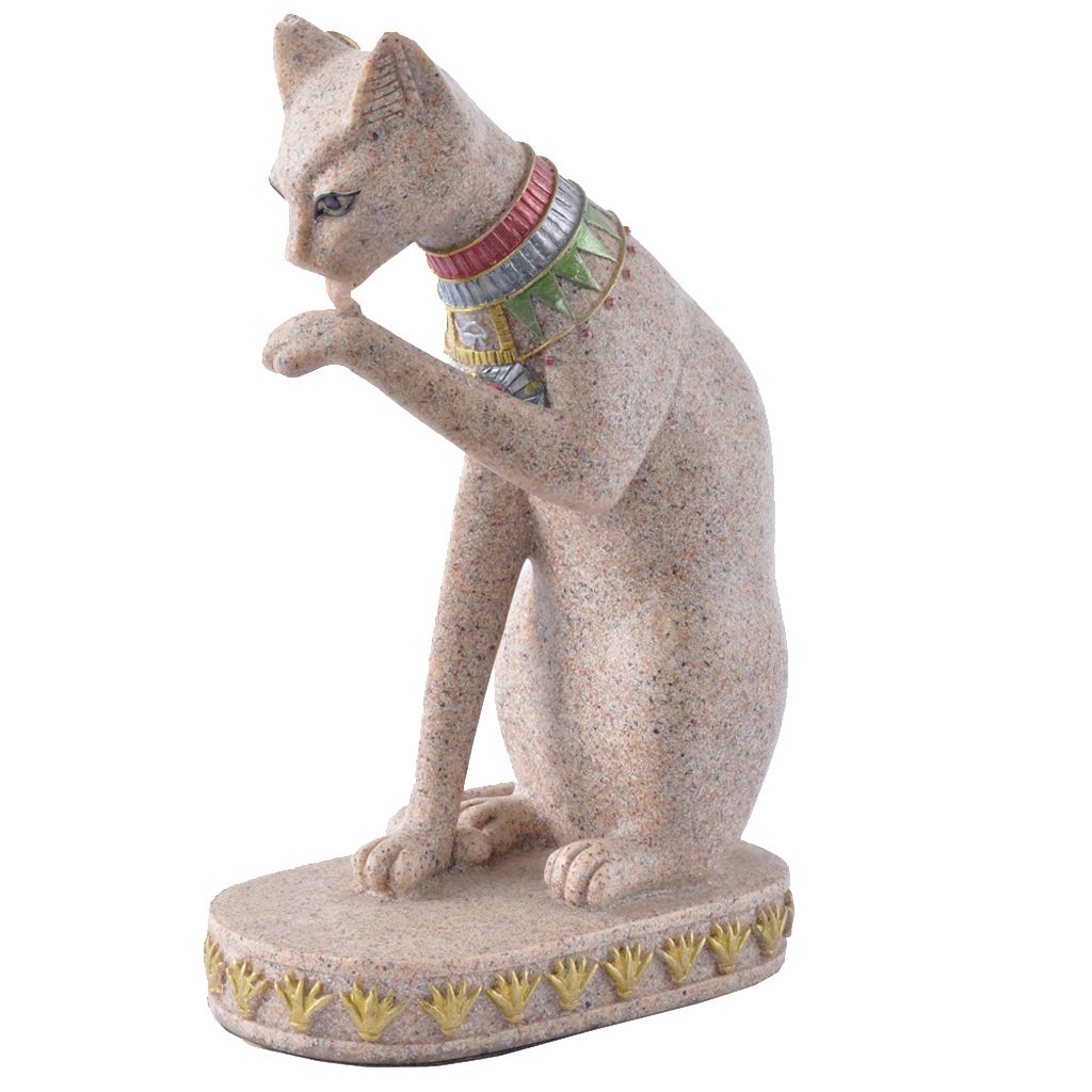 Mau Cat Statue Sculpture Hand Carved Collectible Figurine