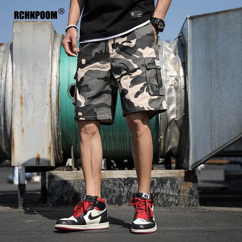 Summer Casual Joggers Baggy Men Shorts  Sweatshorts Multi-Pocket Loose Pants