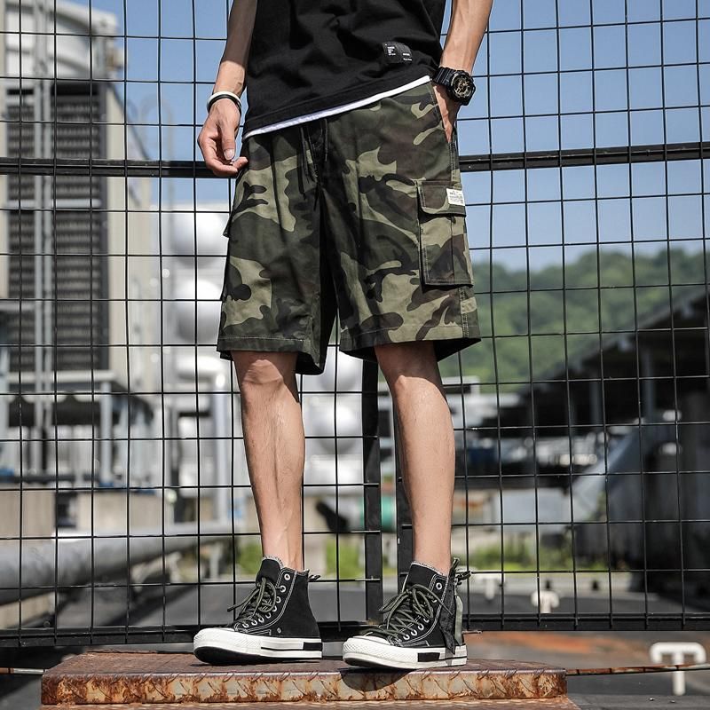 Summer Casual Joggers Baggy Men Shorts  Sweatshorts Multi-Pocket Loose Pants