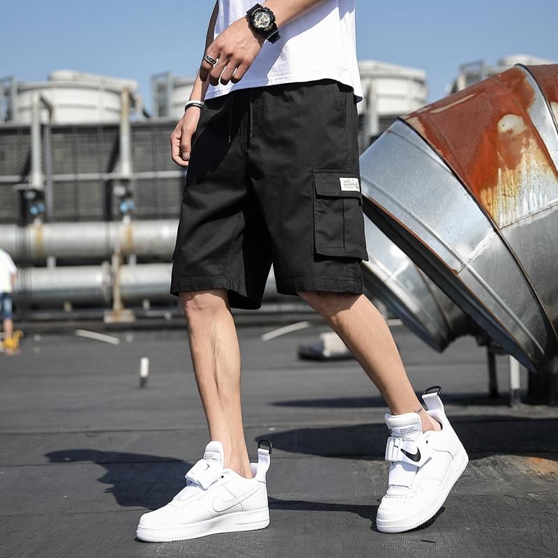 Summer Casual Joggers Baggy Men Shorts  Sweatshorts Multi-Pocket Loose Pants