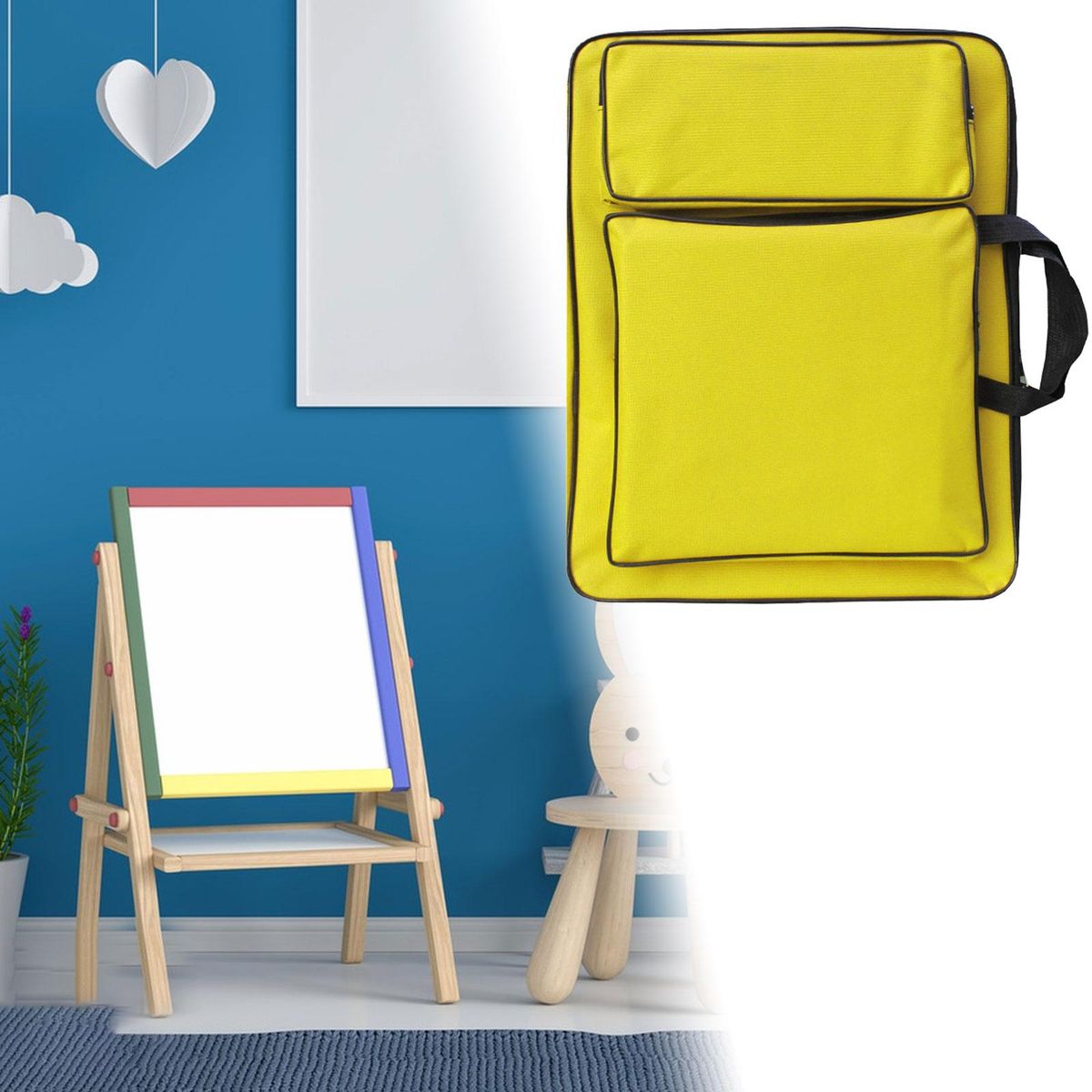 Art Portfolio Case  Bag Drawing Sketch Books Travel Yellow