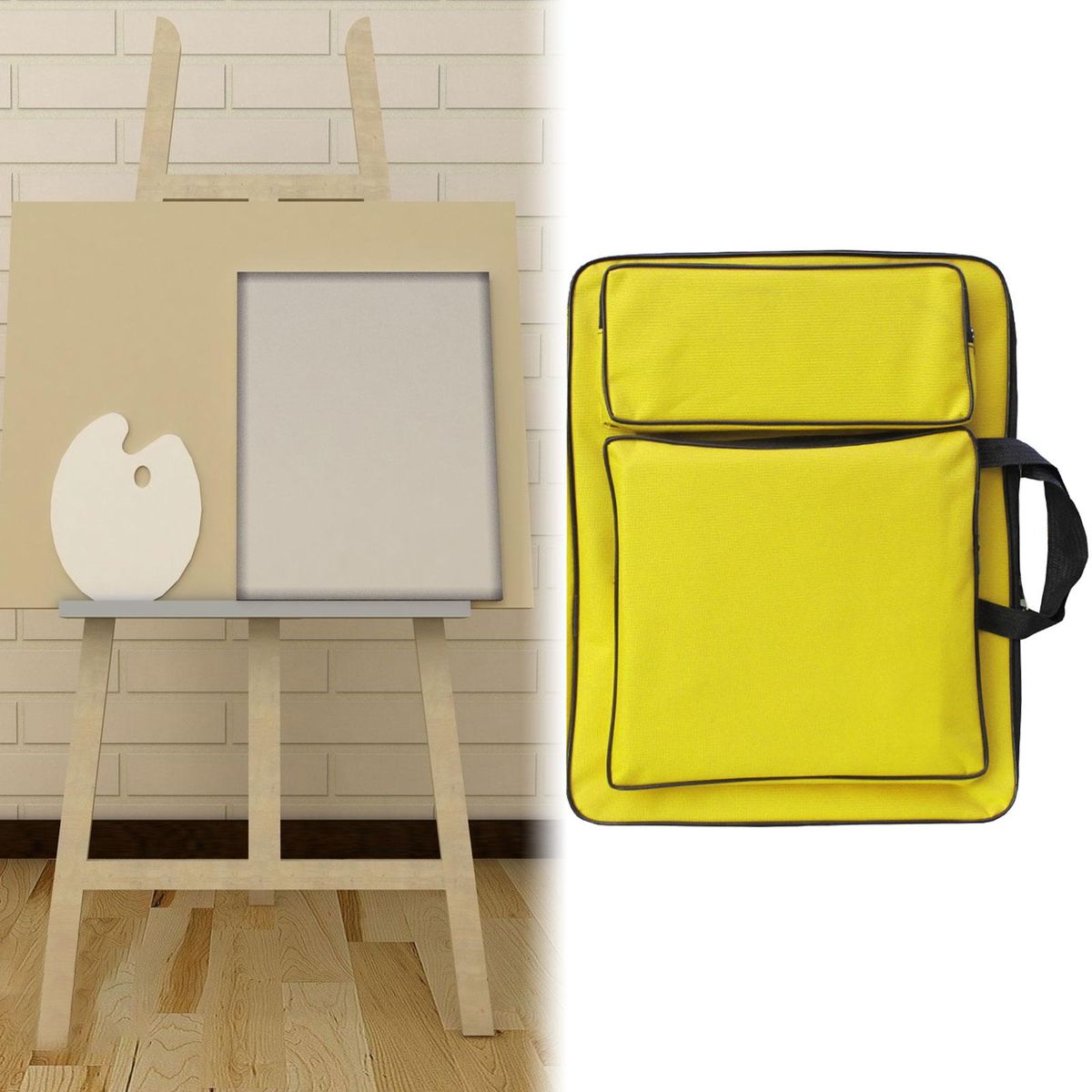Art Portfolio Case  Bag Drawing Sketch Books Travel Yellow