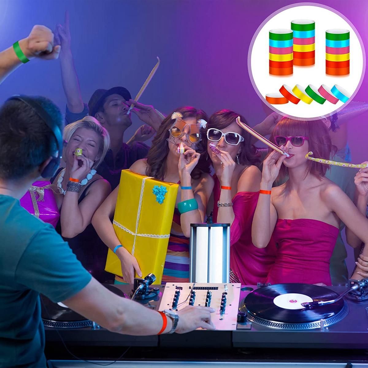 600Pcs Waterproof Hand Bands Neon Wrist Bands for Events