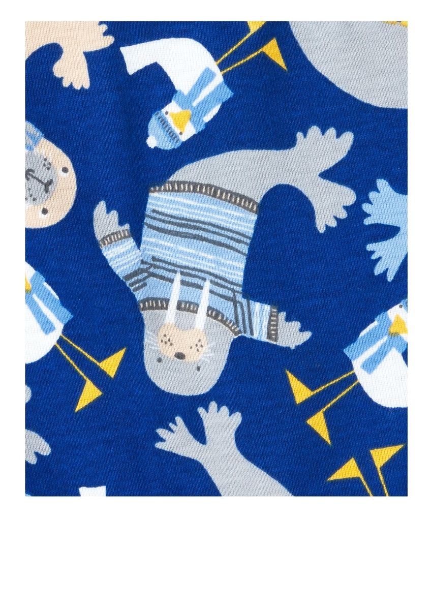 Boys Hi Mom Snug Fit Cotton Long Sleeve Pyjamas Sleepwear-Blue