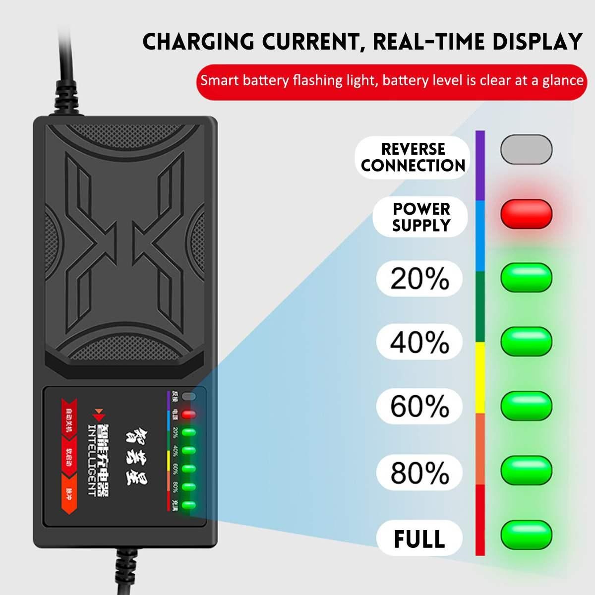 72V 50AH Electric Vehicle Charger 7 Light Display Power