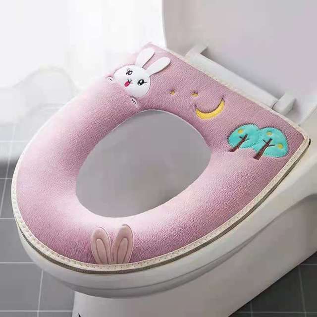 2PCS Winter Warm Toilet Seat Cover Closestool Mat