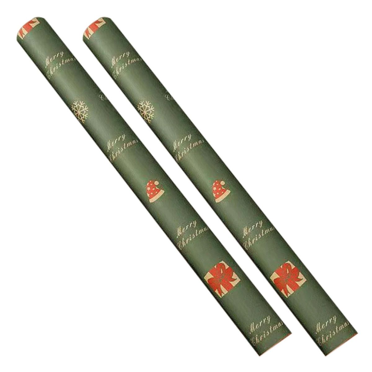 Christmas-themed Gift Wrap 2-pack Festive Xmas Wrapping Paper for Gift Army Green