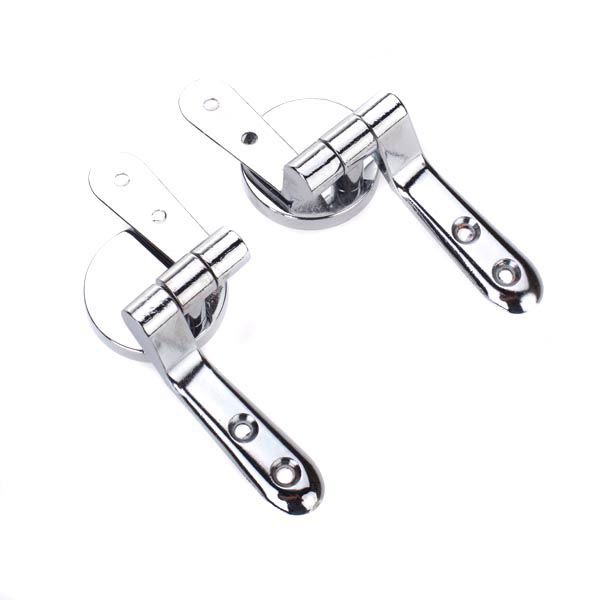 1 Pair Solid  Metal Replacement Toilet Seat Hinges Fix Wooden