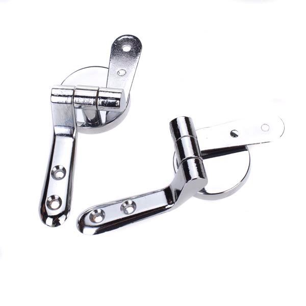 1 Pair Solid  Metal Replacement Toilet Seat Hinges Fix Wooden