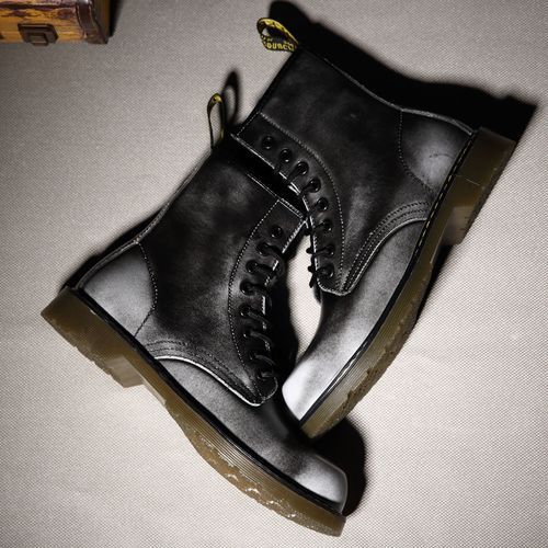 Luxury Men's Fashion Boots EUR Size 36-47 Top Quality Italian Handmade Cow Split Leather Motorcycle Boots Unisex High Top Martin Boots Handsome Male Shoes Couples Oxfords Outsole Ankle Boots Grey