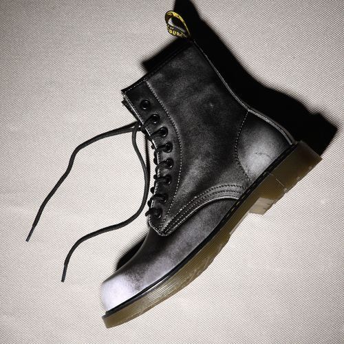 Luxury Men's Fashion Boots EUR Size 36-47 Top Quality Italian Handmade Cow Split Leather Motorcycle Boots Unisex High Top Martin Boots Handsome Male Shoes Couples Oxfords Outsole Ankle Boots Grey
