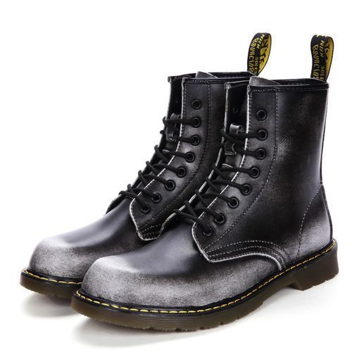 Luxury Men's Fashion Boots EUR Size 36-47 Top Quality Italian Handmade Cow Split Leather Motorcycle Boots Unisex High Top Martin Boots Handsome Male Shoes Couples Oxfords Outsole Ankle Boots Grey