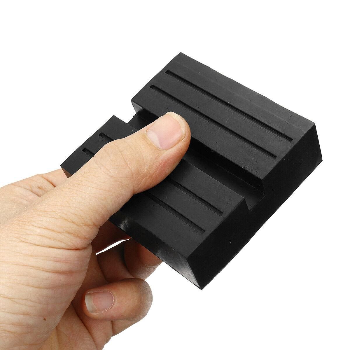 2Pcs Car Slotted Lift Trolley Jack Disk Block Rubber Guard