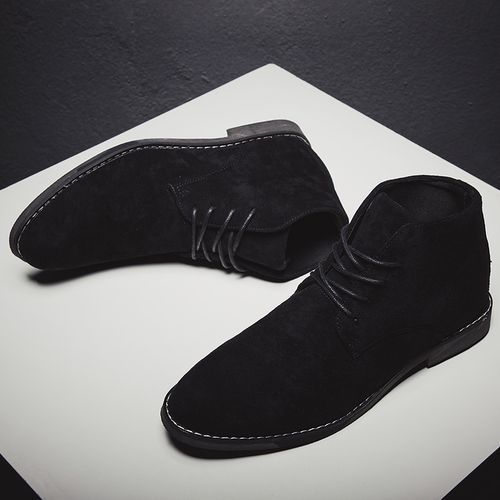 Big Size Mens Ankle Boots Oxford Derby Boots-Black
