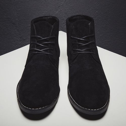 Big Size Mens Ankle Boots Oxford Derby Boots-Black