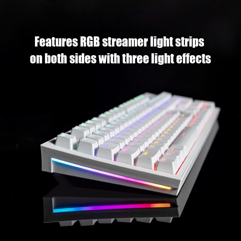 MSI Mechanical Gaming Keyboard GK50Z RGB LED Backlit Wired Keyboard with Blue Switches for Windows Gaming 104 Keys White