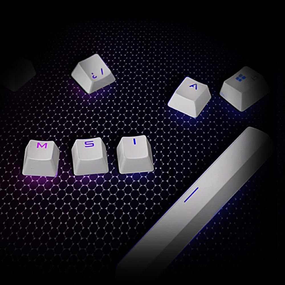 MSI Mechanical Gaming Keyboard GK50Z RGB LED Backlit Wired Keyboard with Blue Switches for Windows Gaming 104 Keys White