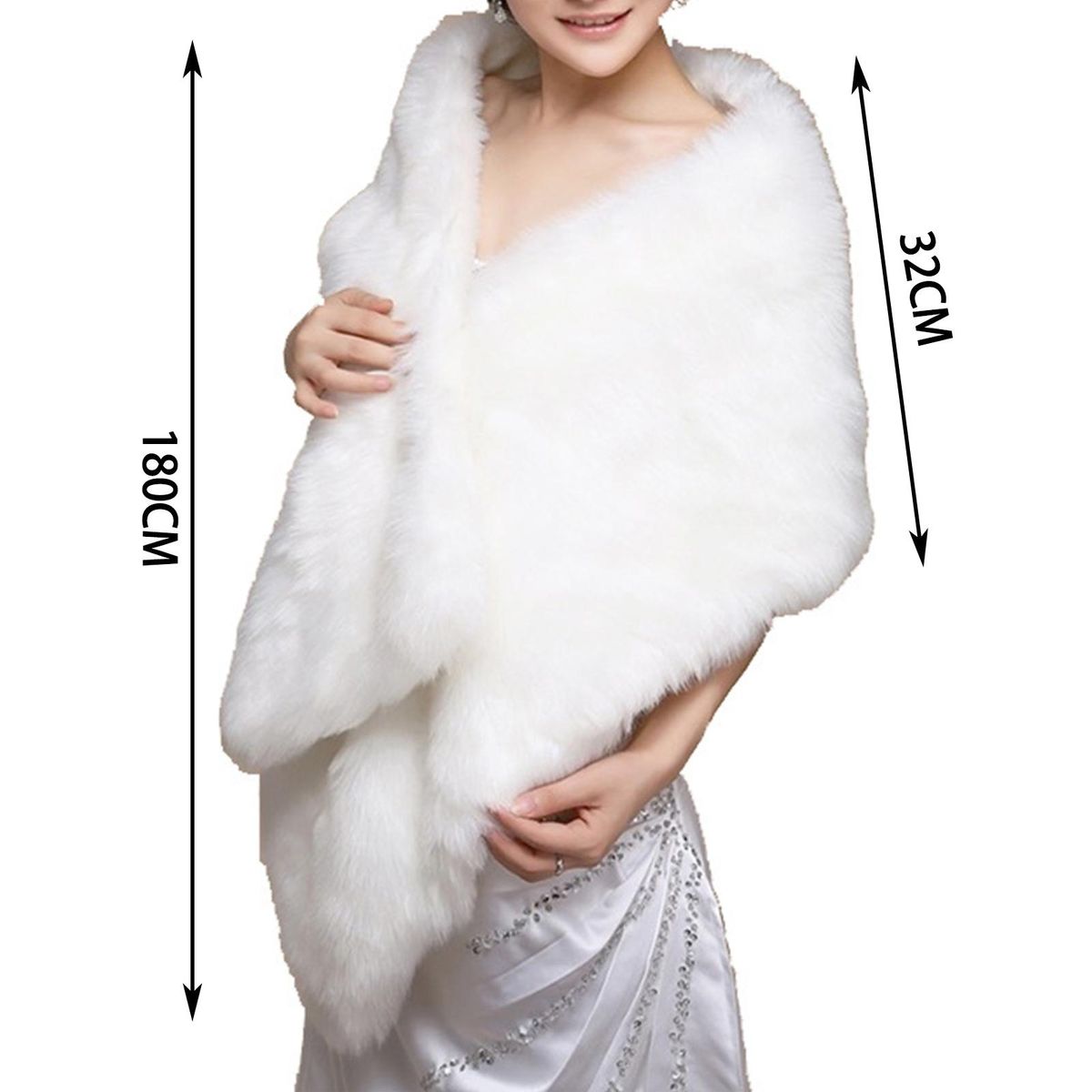 Bridal Shawl Bridal Off-shoulder Dress Wrap Stole Beige