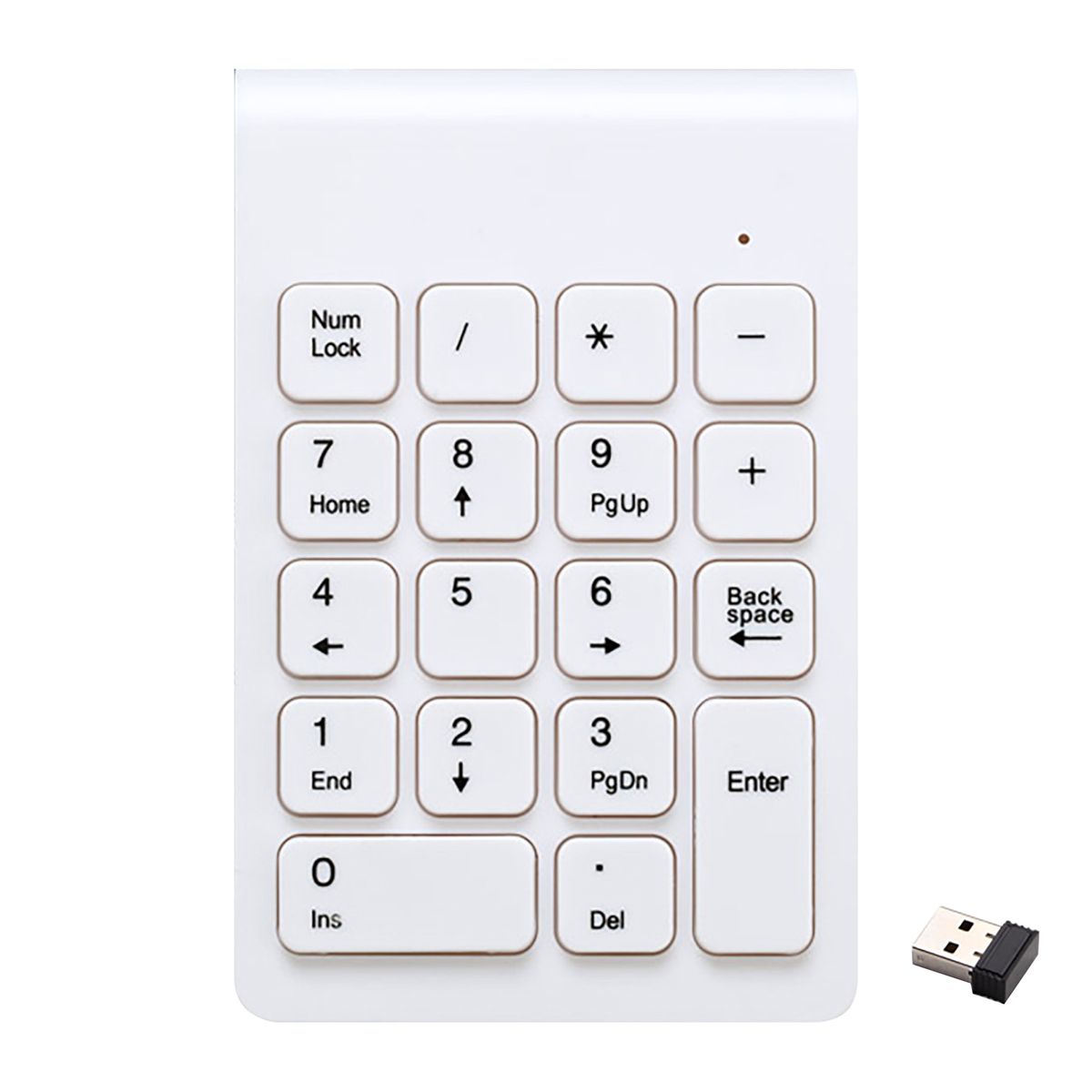 268 Number Pad Plug Play Quick Response 18 Keys 2.4G-White
