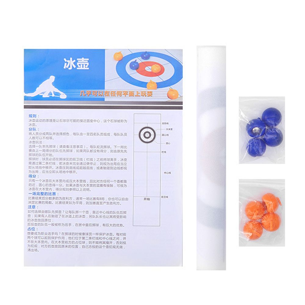 Tabletop Curling Game With 8 Pucks Stones For Kids And