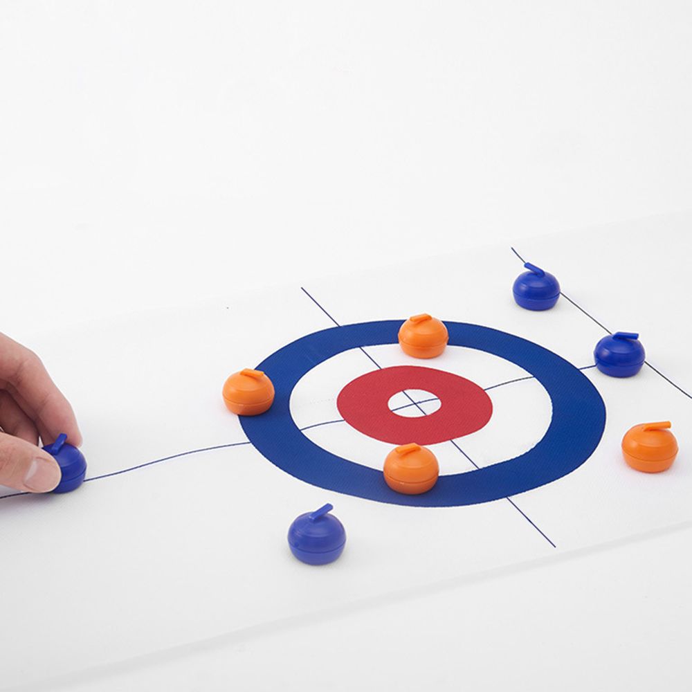 Tabletop Curling Game With 8 Pucks Stones For Kids And