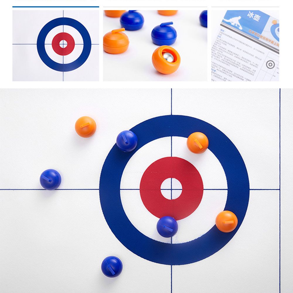 Tabletop Curling Game With 8 Pucks Stones For Kids And